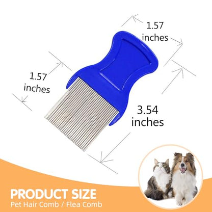 HESSION 6 Pack Flea Lice Combs Removal Dandruff Comb with Metal Teeth Double Sided Fine Combs Metal Teeth Flea Lice Combs for Pets Kids Adults (Random) - color: Random