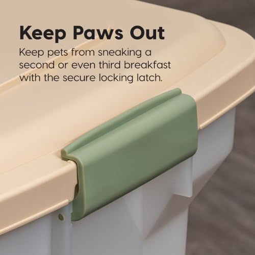 IRIS USA Dog Food Storage Container, Up to 40lbs, Almond/Pearl, Made in USA - color: Almond/Pearl, size: 40 lbs