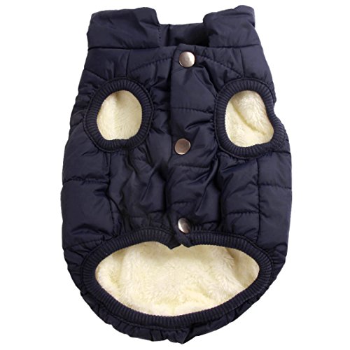 JoyDaog Fleece Lined Dog Jacket for Medium Dogs,Winter Dog Coat,Blue L - color: Blue, size: Large