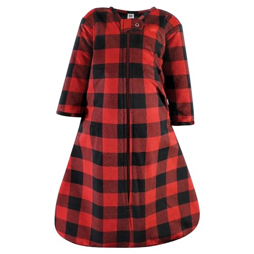 Hudson Baby Unisex Baby Long Sleeve Plush Faux Fur Sleeping Bag, Wearable Blanket - color: Buffalo Plaid, size: 0-6 Months