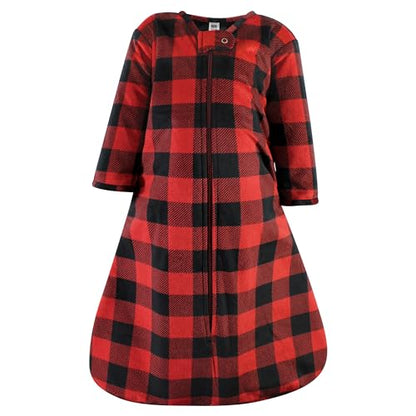 Hudson Baby Unisex Baby Long Sleeve Plush Faux Fur Sleeping Bag, Wearable Blanket - color: Buffalo Plaid, size: 0-6 Months