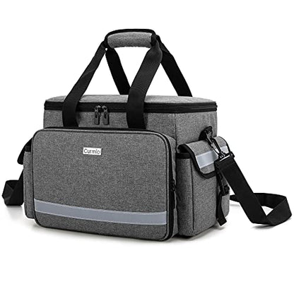 CURMIO Empty First Aid Kits Case for Home Health Care and Trauma Kits, Gray - color: Gray