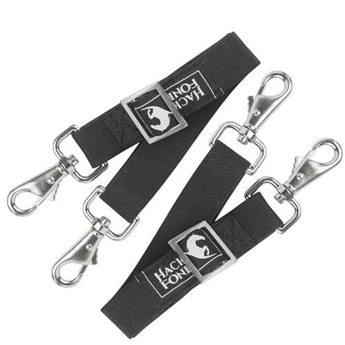2pcs Horse Blanket Belly Straps Replacement, Elastic Belly Straps | Horse Blanket Sheet Stretchy Straps, Elastic Belly Straps w/ Double Swivel Snaps, Adjustable Length from 14 to 22 Inch Black - size: Belly Straps