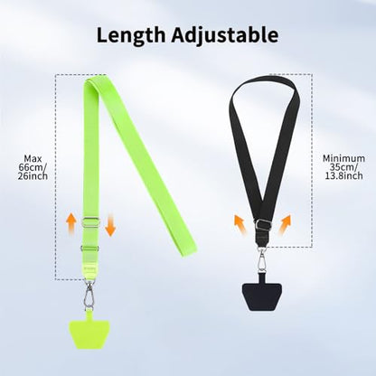 CACOE Phone Lanyard, Black+Green, 2 Pcs - color: Black+green, size: 21.65"
