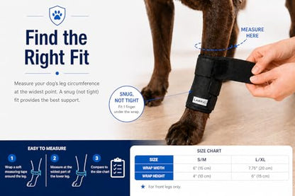Labra Dog Front Leg Brace - Compression Wrap with Adjustable Straps - Dog Wrist Brace for Support - Leg Sleeve to Stop Licking - Aid in Wound Care and Recovery - Large/Extra Large (Pack of 2) - size: Large/Extra Large (Pack of 2)