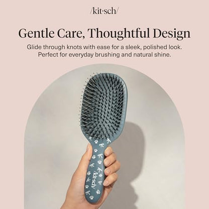 Kitsch Smooth & Polish Hair Brushes For Women and Men - Coastal Blue Print - color: Blue