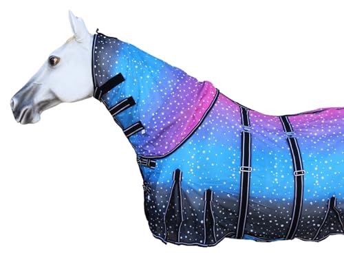 Challenger Horse Light Summer Spring Airflow Mesh Fly Sheet Removable Neck Galaxy 73157 - color: Galaxy, size: 64 inches