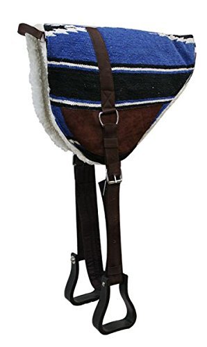 Showman Navajo Print Bareback Saddle Pad w/Fleece Bottom - color: Blue