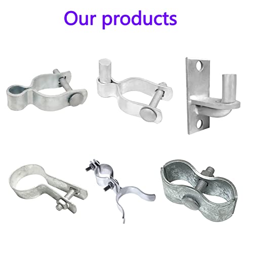 Kenner Chain Link Fence Clamps - 8 Set, 1-5/8" Galvanized Steel Saddle and Kennel Clamps for Pipe Panel Frames - size: 1-5/8"