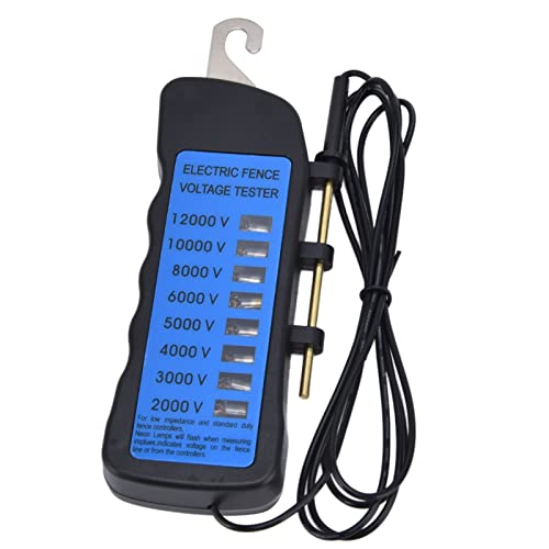 12KV Neon Fence Voltage Tester, 8 Neon Indicator Lights Electric Fence Tester Fault Finder Farming Equipment Portable Testing Tool, 2000-12000V