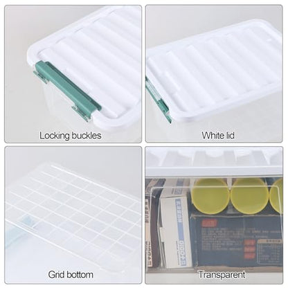 20 Quart Clear Storage Box, Plastic Latching Bins with Lids, 4 Pack - size: 20 Qt