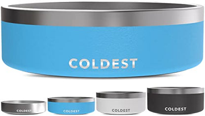 Coldest Dog Bowl - Anti Rust Metal, Non Slip, 3 Layers Insulated Stainless Steel Dog Bowls - Spill Proof & Heavy Duty - Water Bowl for Dogs, Cats & Pets, Dish Washer Safe (42 oz, Celestial Blue) - color: Celestial Blue, size: 42 oz