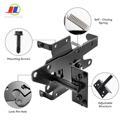 Self-Locking Gate Latch, Gravity Fence Latch, 1 Pack - size: Vinyl Fence