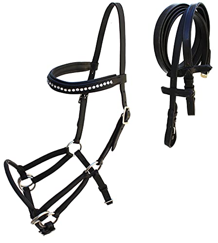 English Horse Black Leather All-Purpose Trail Bridle Reins 803AXBK - color: Black Clear 1