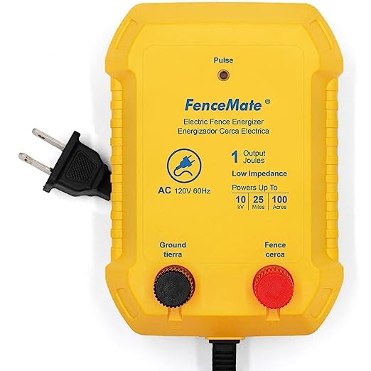 FenceMate AC Powered Electric Fence Charger Output 1J up to 25 Miles