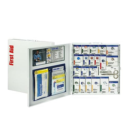 First Aid Only 746000 SmartCompliance 50-Person ANSI A+ and OSHA Compliant First Aid Kit for Business, Large Metal First Aid Cabinet with Medications, 241 Pieces