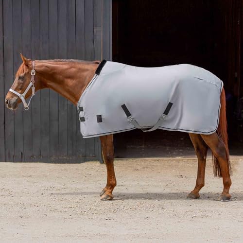 Equinavia Vind Lightweight Stable Blanket for Horses | No Fill Sheet with Wither Relief - Slate Grey - 82 in - color: Slate Grey, size: 82 in