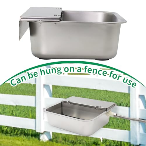 Automatic Dog Water Bowl Dispenser 8.3L Large Stainless Steel Wall Mounted | Large Capacity,No Mass,Rustproof,With Drain Hole,Keep Water Clean, With Float Valve ,Hose, Adapter, for Chickens,Horse,