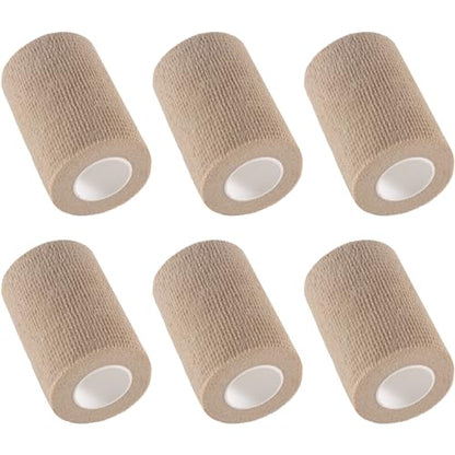 IndigoCase 6 Pack Self Adhesive Bandage Wrap 3 Inch x 5 yd Elastic Tape - color: Skin, size: 3 Inch - 6 Pack
