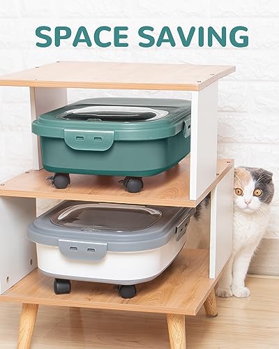 20-23 Lbs Dog Food Storage Container Airtight,Collapsible Pet Food Storage - color: Green