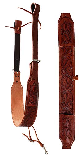 CHALLENGER Horse Western Carved Leather Rear Flank Back Cinch Girth Saddle Billets 9774-80 - color: Tan, size: 32"