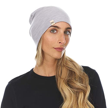 100% Merino Wool Cuff Beanie - Mens & Womens Warm Winter Hat - Watch Cap - Toque - Novelty Beanie - One Size Fits Most - color: Ash Gray