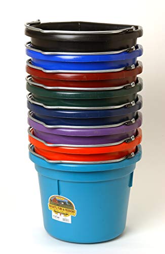 Little Giant Flat-Back Dura-Flex Plastic Bucket, 22-Quart, Purple