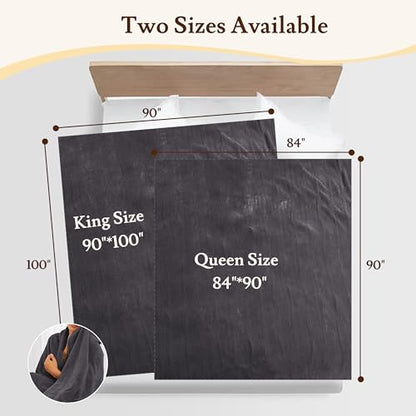 Electric Heated Blanket 84"×90" Queen Size, Plush-Soft Cozy for Bed, Office, Apartment, 4 Heating Levels & 10H Auto-Off, Dual Controller, Full Body Warmth, Energy Efficient - Dark Gray - color: 01-dark Gray, size: Queen Size (84"x90")