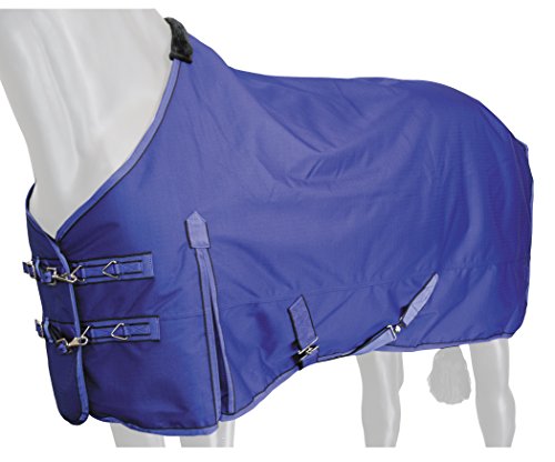 Grewal Equestrian Horse Turnout Blanket, 0g Fill, 600D Ripstop, for Rainy Weather (Royal Blue, 72") - color: Royal Blue, size: 72"