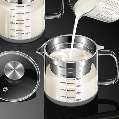 Yogurt Strainer Glass,Nut Milk & Juice Strainer for Juicing,1000ML