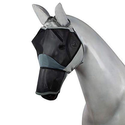 Horze Eira Soft Polyester UPF 25 UV Protection Insect and Fly Mask - Gray - Warmblood - size: Warmblood