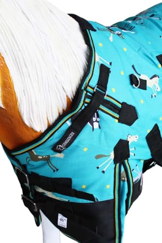 CHALLENGER 1200D Miniature Weanling Donkey Pony Horse Foal Winter Blanket - color: Turquoise Pony, size: 50 inches