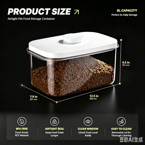 LivLab Mker 10lbs Dog Food Storage Containers With Lids & Cup - color: (D979)-5.5L-1