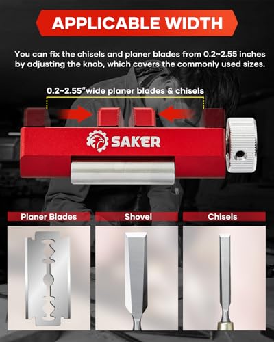 Saker Chisel Sharpening Jig, Chisel Sharpener,Wood Honing Guide - style: Red Honing Guide and Stone with ruler