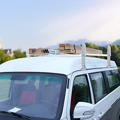 VEVOR Van Ladder Racks, 47.2-78.7 in Adjustable, 500 lbs Capacity, Alloy Steel, Compatible with Full-Size Vans, 2 Pcs White - size: for Mid-Large Size Vans