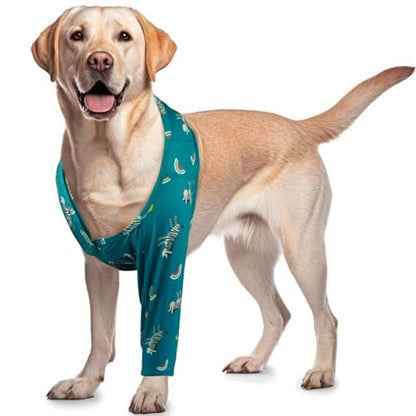 Dog Sleeve for Wounds on Front Leg Surgical Incisions Licking Furry - color: Zebra, size: 2XS