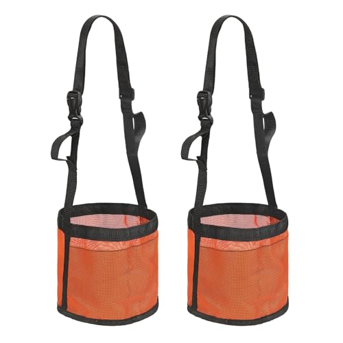 Horse Feed Bag Horse Muzzle Hay Bags with Strap (Orange S 2Pcs) - color: Orange, size: S