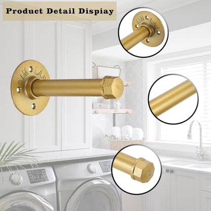 Sumnacon Wall Mounted Clothes Rack for Wardrobe, 2Pcs 5.9 Inch, Gold - color: Gold, size: 6 Inch