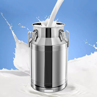 Milk Can Water Jug Coffee Canister Stainless Steel Bucket Milk Jug W/Independent Embedded Silicone Sealed Lid Easy to Use and Clean Storage (40L/10.5 Gallon) - color: 40L/10.5 Gallon