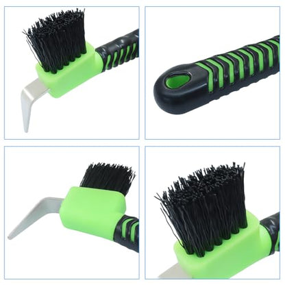 Litoexpe 1 Pcs Green Horse Hoof Pick with Brush - color: Green