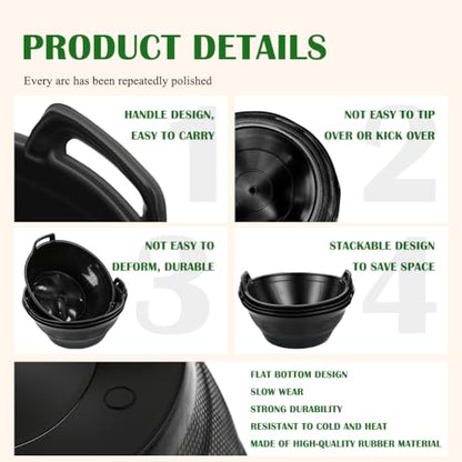 6Pcs Rubber Feed Pan, 3.1 Gallon Horse Feeder Pan, Chicken Dust Bath