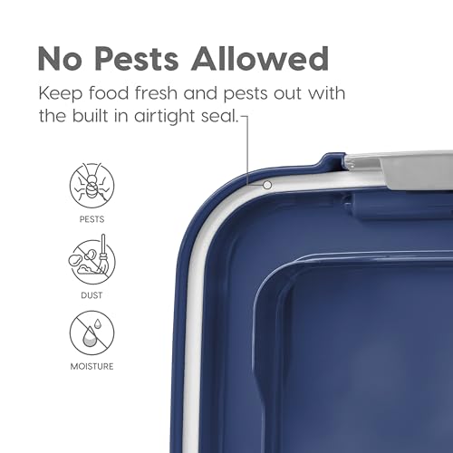 IRIS USA Dog Food Storage Container, Up to 30+11 lbs, Gray/Dark Gray - color: Navy