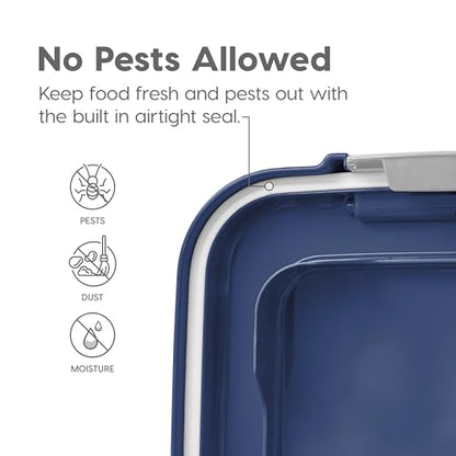IRIS USA Dog Food Storage Container, Up to 30+11 lbs, Gray/Dark Gray - color: Navy