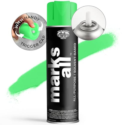 Fox Valley 17oz Marks All Solvent-Based Paint 12-Pack, Green Fluorescent - color: Green Fluorescent