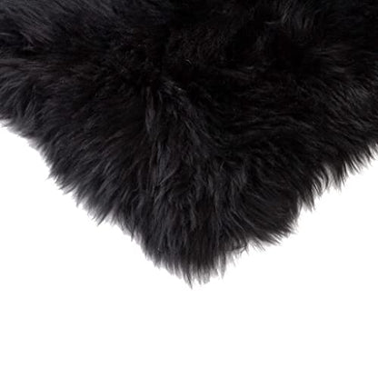 Natural Sheepskin Chair Pad, Non-Slip, Black, 4 Pack - color: Black, size: 4 Count (Pack of 1)