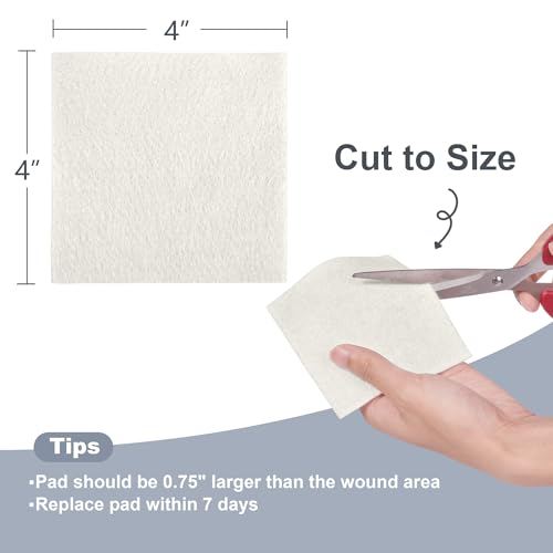 LotFancy Calcium Alginate Wound Dressing, 4"x 4" Non-Stick Pads for Wounds - style: 4"x 4" (10-Count)