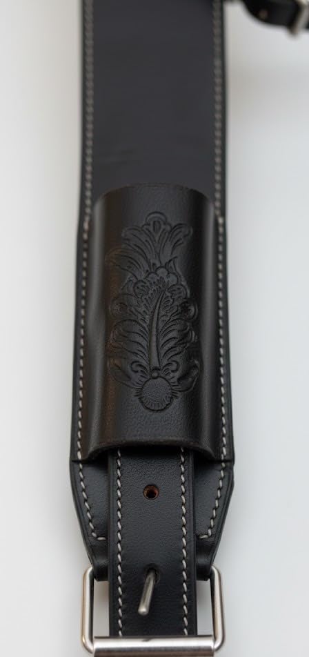 Western Leather Flank Cinch with Billets Set Rear Back Cinch Girth Tack Horse Cinches (Black)