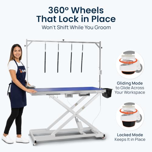 KANIS Professional Electric Dog Grooming Table - Heavy Duty - color: WHITE, size: 60"