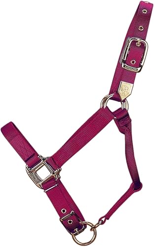 Hamilton Deluxe Adjustable Horse Halter, 800-1100 lbs, Wine - color: Wine, size: Average, 800-1100lbs