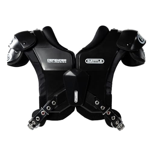 Battle Sports Defender Football Shoulder Pads - color: Black, size: Youth-Small